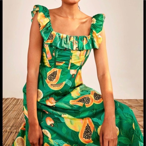 FARM Rio Papaya Salad Midi Dress SOLD OUT EVERYWHERE - Picture 8 of 10
